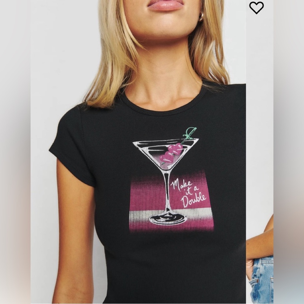 Reformation Make it a Double Graphic Cropped Tee